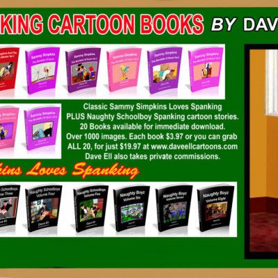 DAVE ELL SPANKING CARTOON STRIP STORY BOOKS