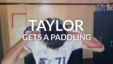 Taylor Gets A Paddling